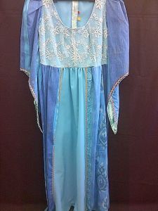 Adult Female Costumes to Hire - Medieval-Blue dress with lace bodice